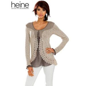 Heinrich Heine Mixed Knit, Lace, & Chiffon Fairy Grunge Top Size 12
